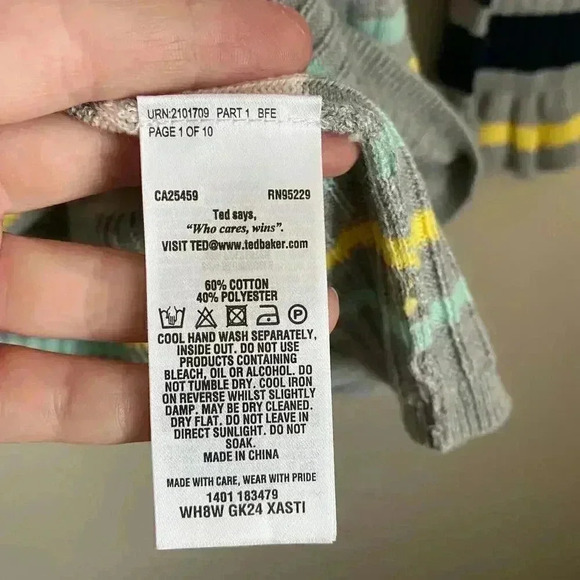 Ted Baker Striped Knit Long Sleeve Top Size 12 - Picture 9 of 9